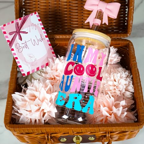 ANOTION Aunt Gifts Set - In My Cool Auntie Era Iced Coffee Cups, Best Auntie Ever Socks, Makeup Bag, Greeting Card – Perfect Gifts for Birthday, Mother's Day, New Aunt, Pregnancy Announcement by ANOTION - Used condition - Image 3