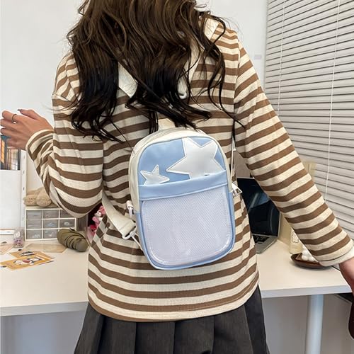 Ita Bag Crossbody Pin Bag with Insert Japanese Y2K Star Purse Double Straps Satchel Shoulder Bag for Women3