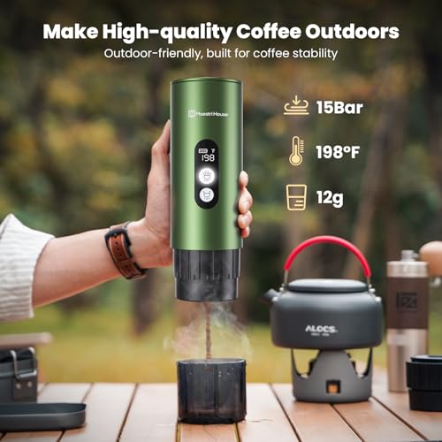 Maestri House Máquina de café expresso elétrica portátil com autoaquecimento de 2 a 3 minutos, cafet