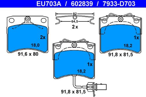 ATE 13046028392 Bremsbelagsatz Scheibenbremse : Amazon.de: Auto 