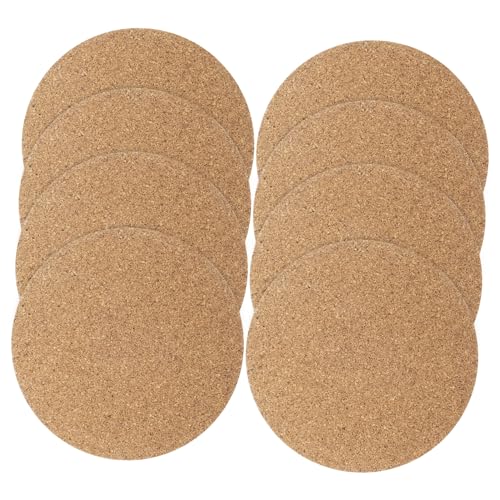 POPETPOP 8pcs Round Cork for Indoor Plants Dual-Sided Plant Pot Mats Moisture Absorbent Drink Placemat Cork Accessories for Flowerpots and Hot Dishes