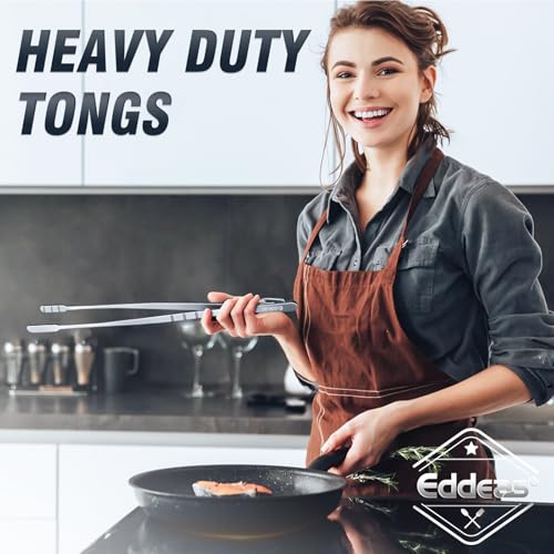 image for Eddeas 16 Inch long Kitchen Tweezers - 2 Pack large Tweezer Tongs for 
