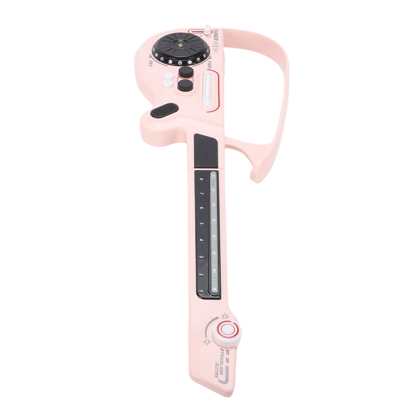 Generic Chitarra Elettrica per Bambini con Luci a LED e Giradischi DJ da 3 Anni in su, Design Sicuro Senza Corde (PINK)