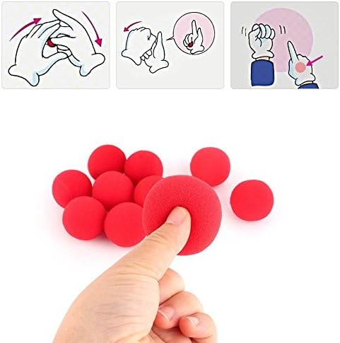 Miniatura 5 de Yosoo 10 Uds Esponja Roja Bola Suave Primer Plano Mágico Calle Clásica Comedia Trick Props