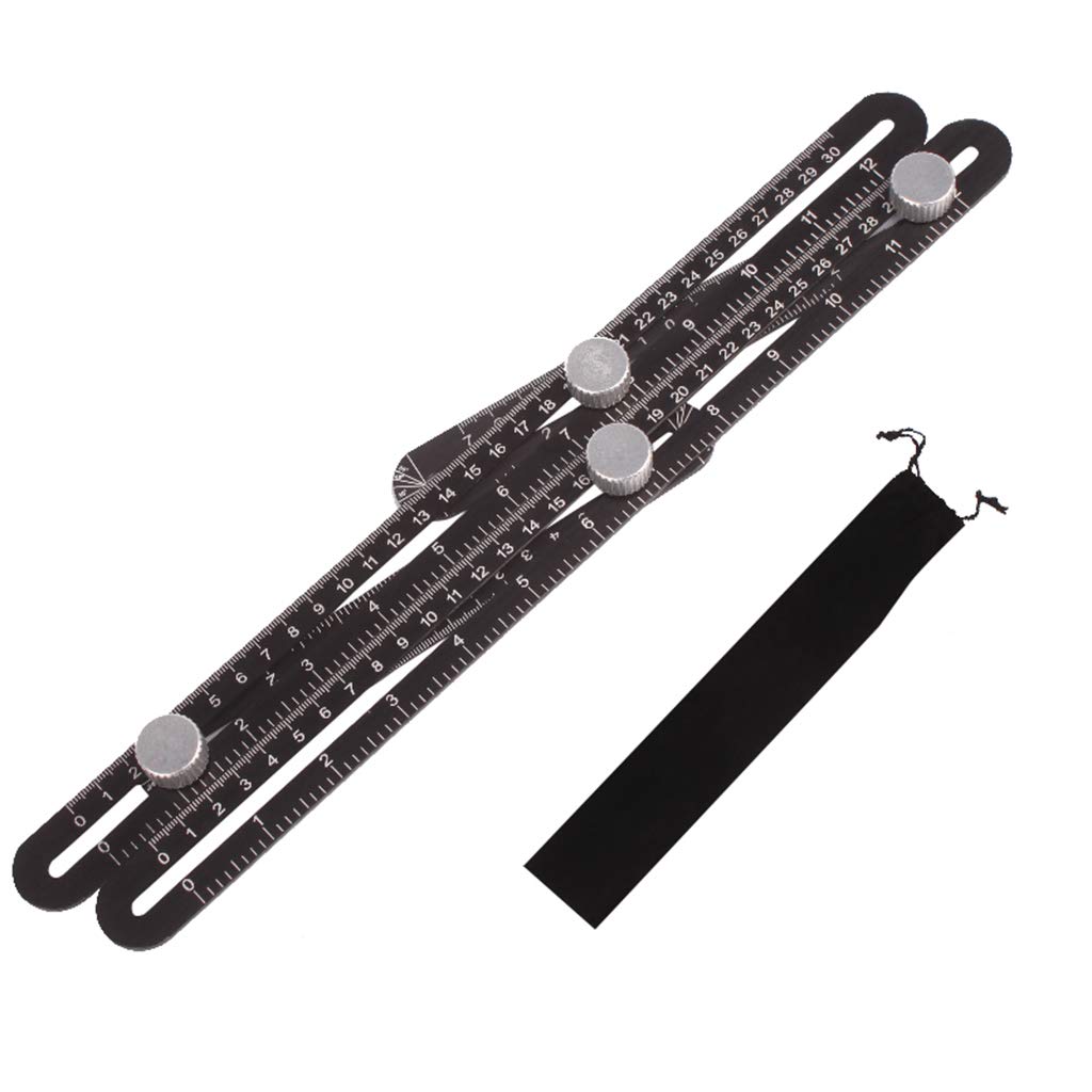 Professional All Metal Angleizer Template Tool, The Angleizer Easy Angle Ruler for Lifetime for Multi Angle Work Ideal for Tiling, Flooring, Templates for Craftsmen and DIY-ers 4 Fold Ruler