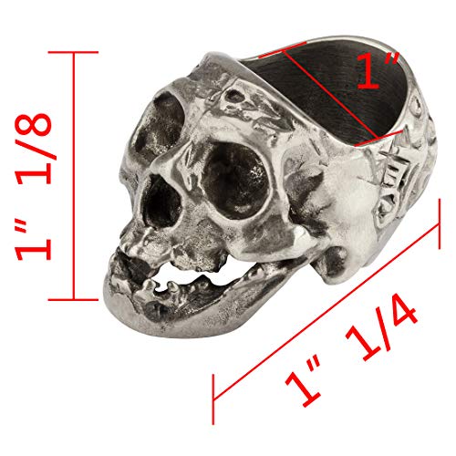 Skull Cigar Holder Stand, Skull Cigar Rings for Men, Smoking Accessories Cigar Tray Retro Skull Ring Cigar Accessories Home Desk Decoration (Silver) - Thumbnail 2