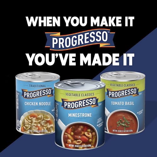Image of Progresso Vegetable Classics Lentil with Roasted Vegetables Soup, 19 oz | Gluten-Free, Red Bell Pepper, Zucchini, Squash, Carrots & Celery, Vegetarian, Good Source of Fiber