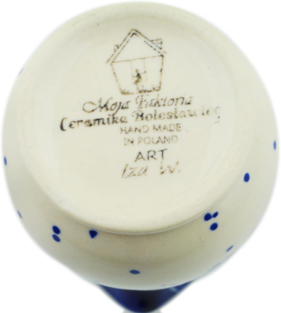 Polmedia Polish Pottery Creamer - Deep Sea Poppy Pattern Handmade in Boleslawiec Poland + Certificate of Authenticity