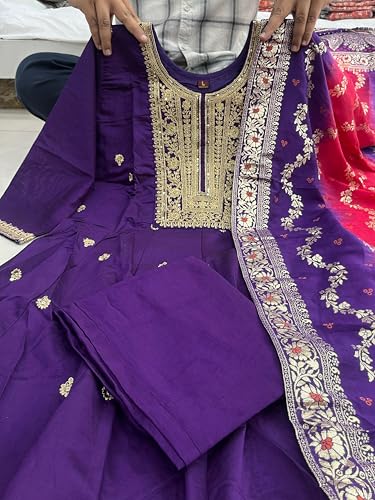 Image of by Pink Anarkali Flared Kurti Pant Dupatta Suit Set.