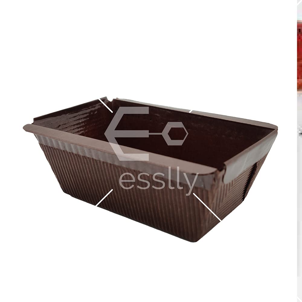 Esslly 150 Grams Disposable Paper Bar Cake Mould - Solid Brown | Free-Standing | Pack of 100