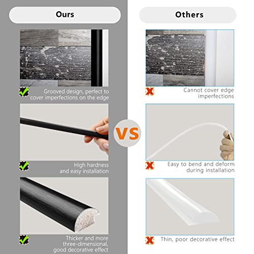 Stickgoo 10-Pack Tile Edge Trim, 12" Wall Molding Trim For Peel And Stick Backsplash Tile, No Self-Adhesive Tile Edge Decorative Liner (Matte Black) #TOP2