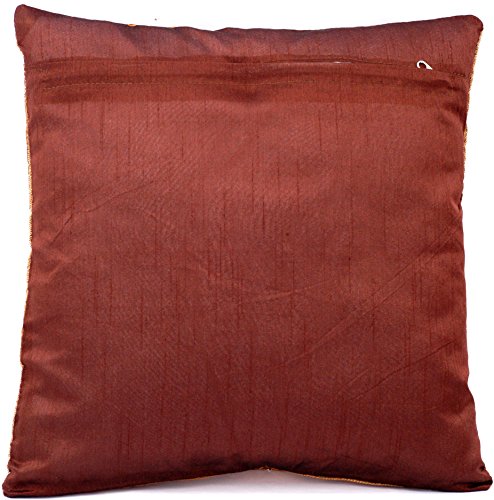Goldene Indische Seide Deko Kissenbezüge 40 cm x 40 cm, Extravaganten Kamel Design für Sofa & Bett Dekokissen… – Bild 7