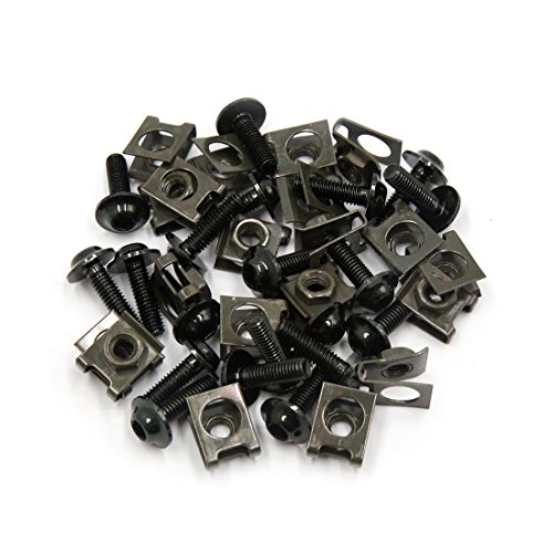 sourcing map 20Pcs M6 Moto Carenado Pernos Sujetadores Kits De Abrazaderas Tornillo Tuercas De Muelle