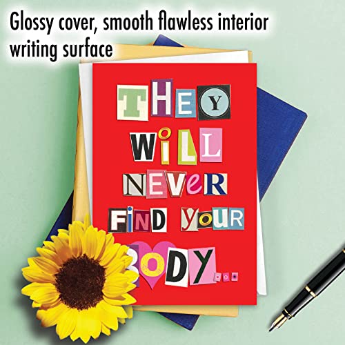 Nobleworks - Funny Anniversary Greeting Card - Romantic Spouse Humor, Married Couples Anniversary Notecard - Never Find Your Body 5456Z #TOP4