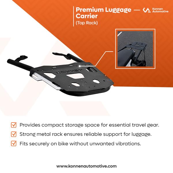 Image of Premium Luggage Carrier | Top Rack | Luggage Rack Compatible with Bajaj Pulsar N160|N250|F250 (Black) (Pack of 1) (Adventure)