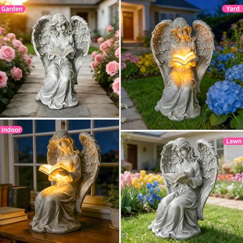 Vcdsoy Solar Angel Book Statue, Waterproof Resin Outdoor Yard Garden Decor by Vcdsoy - Used condition - Image 6