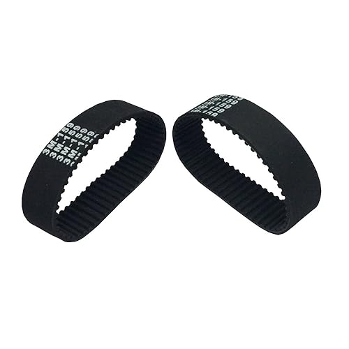 Paquete de 2 correas de goma redondas HTD 3M de 6.260 in de longitud, 53 dientes de 0.591 in de ancho, correas de transmisión industriales de bucle