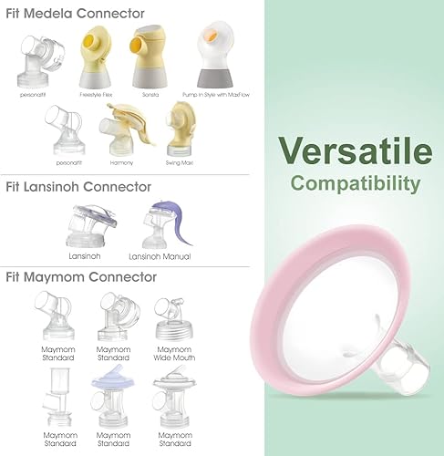 Miniatura 3 de Maymom MyFit Shields, serie Pano compatible con extractor de leche Medela, PersonalFit, Freestyle, Harmony, Maxi, Freestyle Flex Connector Conéctate