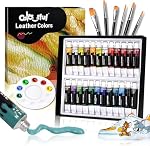 Colorful Acrylic Leather Paint for Shoe Painting- 24 Colors Leather Paint for Bag & Wallet Decor, Leather Jacket Care, Crafts DIY & Customizing Leather Projects