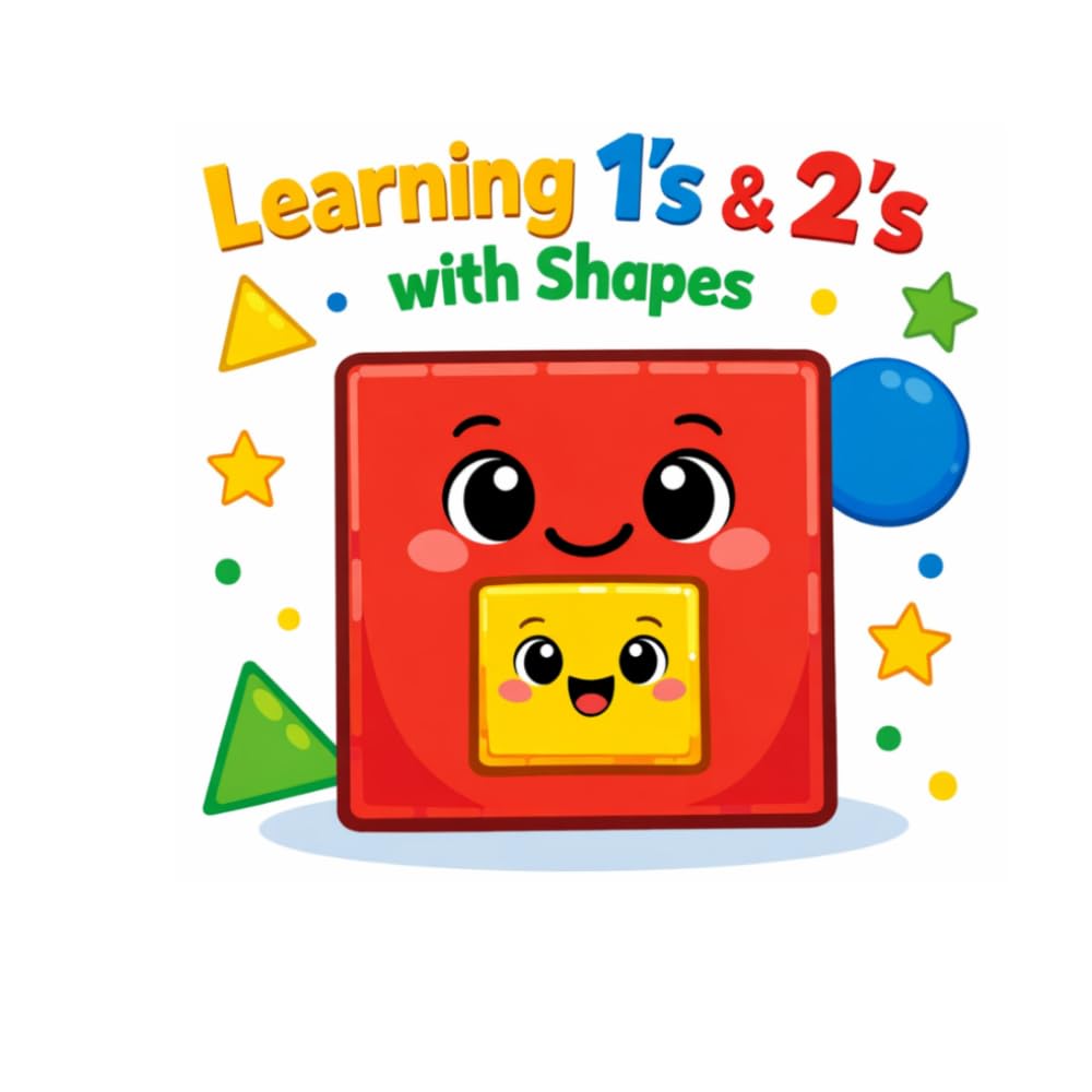 Learning 1s & 2s with Shapes: Trace, Color, and Learn Numbers 1 & 2