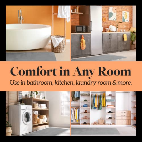 Genteele Memory Foam Bath Mat Non Slip Absorbent Super Cozy Velvet Bathroom Rug Carpet (24 inches X 48 inches, Grey) by Genteele - Used condition - Image 7