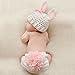 Produktbild Pegcduu Baby-Kleidung Niedlich Crochet Neugeborenes Baby & KidsBaby Jungen ClothingAccessoriesBaby Foto Props Kostüm-Baby-Fotografie Props Kaninchen-Blumen-Baby-Outfits Set