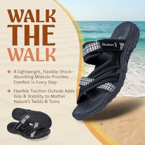 Image of Skechers Women's Reggae - Color-full | Cushioned Footbed, Shock-Absorbing Reggae Midsole, Leather and Web Fabric Upper, Outdoor Trail Slide