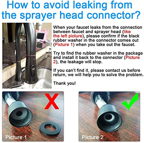 Touchless Kitchen Faucets, Atalawa Motion Sensor Automatic Kitchen Sink Faucet With Pull Down Sprayer Single Handle Dual Spray Setting Stainless Steel Oil Rubbed Bronze Black - 1 Or 3 Hole Deck Mount #TOP7