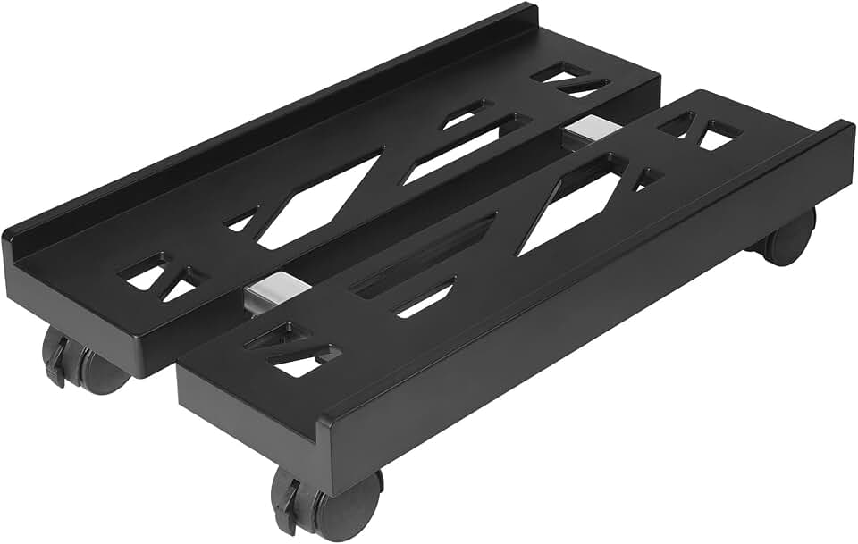 BYMECOST Suporte ajustável para torre de computador, suporte de CPU móvel com 4 rodas giratórias, serve para a maioria dos PCs embaixo da mesa, suporte ventilado sob a mesa de PC para escritório,