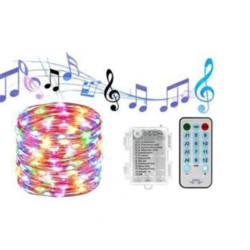 Guirlande lumineuse LED multicolore 10m extérieure IP65 avec micro musical intégré