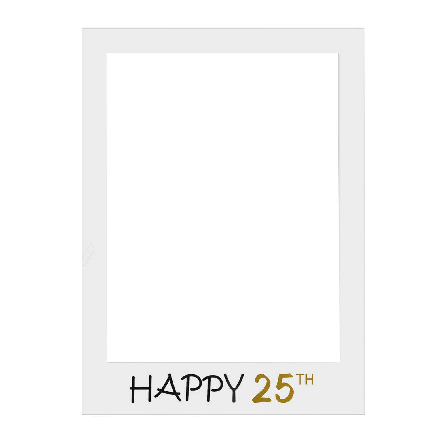 Trimming Shop Happy 25th Photo Booth Frame Selfie Picture Frame Photo Booth Props for Birthday, Anniversary Party Decoration, Photography, Special Occasions, 48cm x 69cm, 1pc