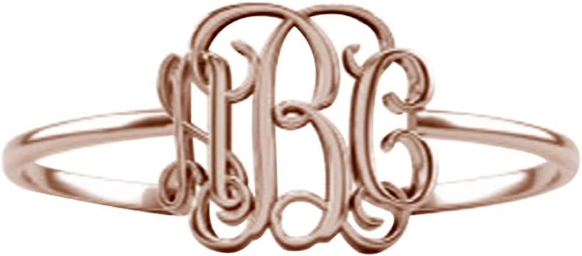 Personalized 925 Sterling Silver Initial Monogram Stackable Rings Custom Jewelry