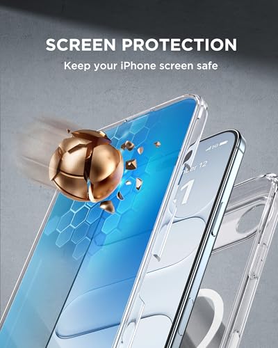 Image of Miracase Magnetic for iPhone Air Case 6.5-inch with Camera Control, [Compatible with MagSafe] Full-Body Protection Slim Phone Case with Built-in Tempered Glass Screen Protector for 17 Air Case, Clear