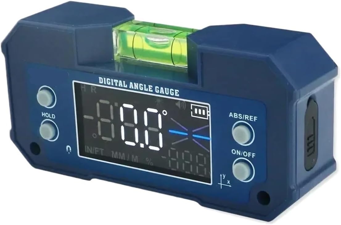 Digital Angle Protractor, Rechargeable Dual Axis High Precision Level Gauge Digital Angle Meter