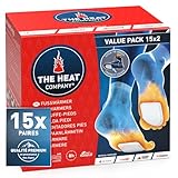 THE HEAT COMPANY Chauffe-Pieds - 15 Paires - Extra Chaud - adhésif - 8 Heures de Chaleur -...