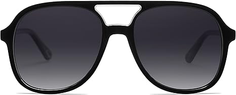 Retro Polarized Aviator Sunglasses Womens Men Vintage Double Bridge Square Sun Glasses AP3606
