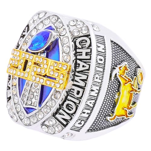 Image of 2025 Fantasy Football Championship Ring | Heavy FFL Champion Trophy Ring | Gold Silver Tone Plated Award Trophy for Fantasy Football League Winner
