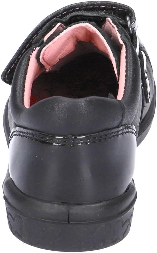 RICOSTA Grace Black Dubai Leather Hook-and-Loop Shoes