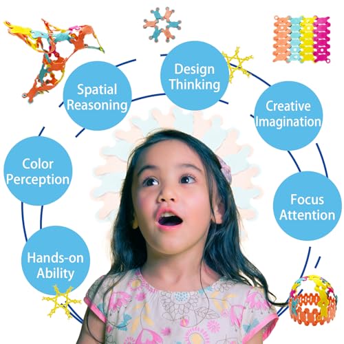 UTOPLIKEY 138PCS Interlocking Building Blocks for Boys Girls Flexible Educational Construction Toys for Interaction Activities Birthday Parties - Thumbnail 6