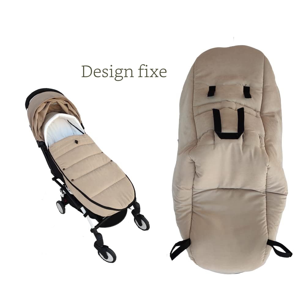 Chancelière Universelle pour Poussette - Compatible avec Babyzen YOYO/YOYO2, Stokke YOYO3 et Bugaboo, Tissu Anti-Vent et Isolant, Nettoyage Facile (Beige)