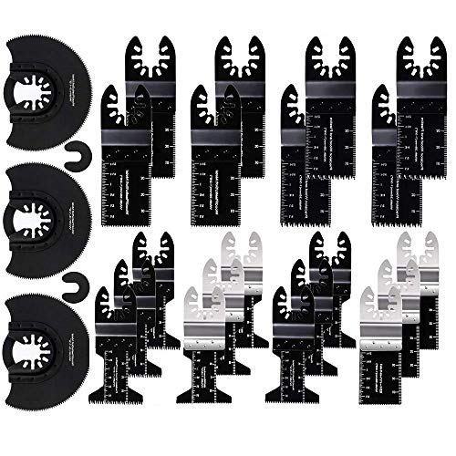 Magiin - Juego de 25 hojas de sierra oscilante multiherramienta de liberación rápida para Dewalt 20V XR Milwaukee M12 Makita XMT03Z Genesis