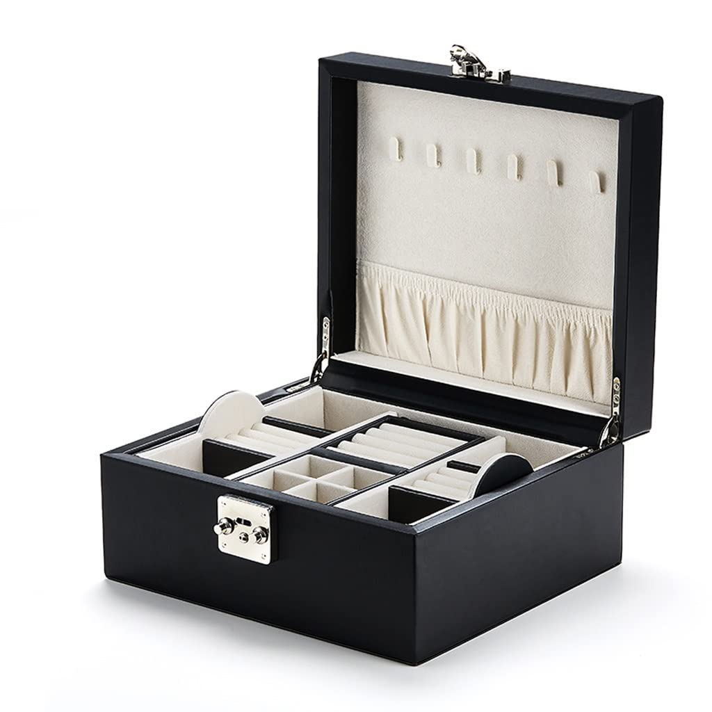 Caja De Joyería Jewelry Box for Women, Organizador de joyería de 2 Capas Mostrar Caja con Compartimentos de Viaje Regalo de Almacenamiento de Joyas for niñas Madre Organizador De Joyas(C)
