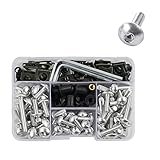 NICECNC 190PCS Aluminum Fairing Bolt Kit Body Screws Compatible with Honda CBR1000RR CBR125R CBR250R CBR600RR CBR900RR,Yamaha,Kawasaki and Suzuki,Aprilia MV Agusta Triumph,most of sportbikes,Silver