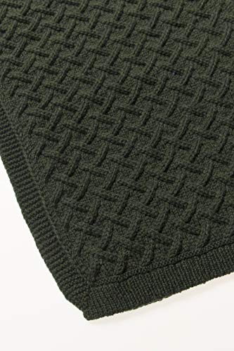 Aran Crafts Women\'s Irish Cable Knit Wool Nua Button Poncho (N101-M/L-GRE) Green