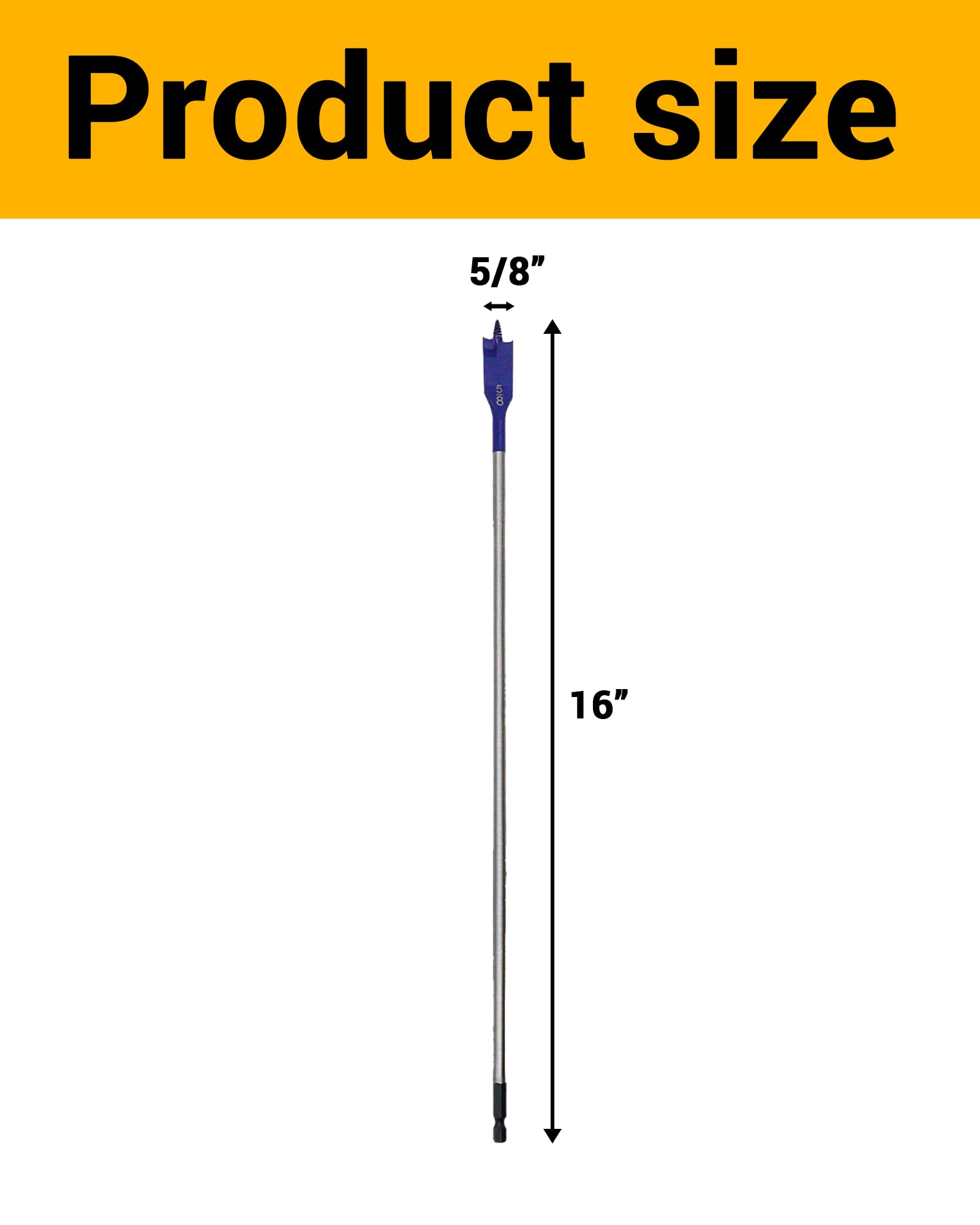Wisechain Spade Drill Bit - 16" Long for Deep Wood Holes -2 Wisechain Spade Drill Bit - 16" Long for Deep Wood Holes -2