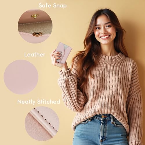 Andiker Wallet for Women, Trifold Small Wallet with 1 Cash Compartment and 6 Card Slots, Lightweight Coin Purse for Easy Access (Black)3