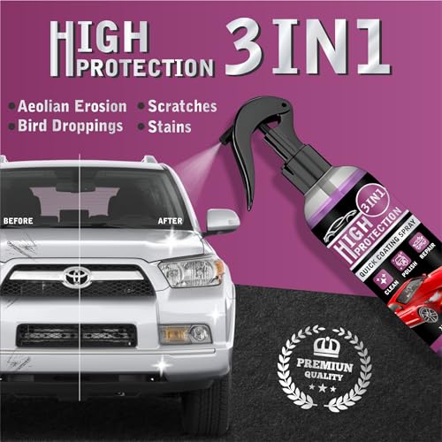 Image of SPECULO 3 In 1 High Protection Car Quick Spray,Car Rapid Ceramic Paint Coating,Nano Polishing Spray,Plastic Parts Refurbisher,Fine Scratch Repair,Extremely Hydrophobic,110 Ml,(Pack Of 2),Purple