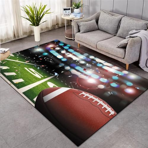 Generic - Tapis De Chambre, Football Américain, Rugby 3D, Tapis Imprimé, Tapis De Chambre en Mousse À Mémoire Douce, Facile À Nettoyer, sans Peluches 180 X 280 Cm - avec Support en Caoutchouc -665588589