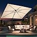 BreezyShade by King 10 X 13 FT Cantilever Patio Umbrella with Base Included & Led Lights Outdoor Rectangle Offset Large Double Top Heavy Duty Umbrellas 360°Rotation for Pool Deck Backyard,Beige