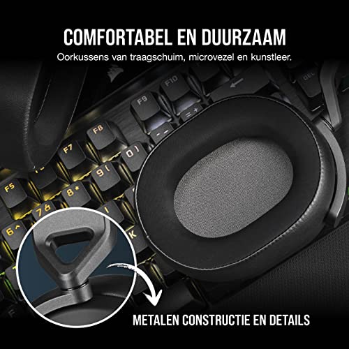 Corsair HS65 SURROUND Gamingheadset (Kunstlederen Oorschelpen van Traagschuim, Dolby Audio 7.1 Surround Sound op PC en Mac, SonarWorks SoundID, Compatibiliteit met Meerdere Platforms) Zwart - Afbeelding 6